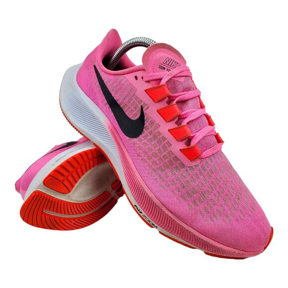 NIKE Shoes AIR ZOOM PEGASUS 37 Women Size 9 PINK GLOW Running Sneaker BQ9647-602 - Picture 1 of 12